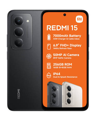 موبایل شیائومی REDMI 15 4G حافظه داخلی 256 رام 8